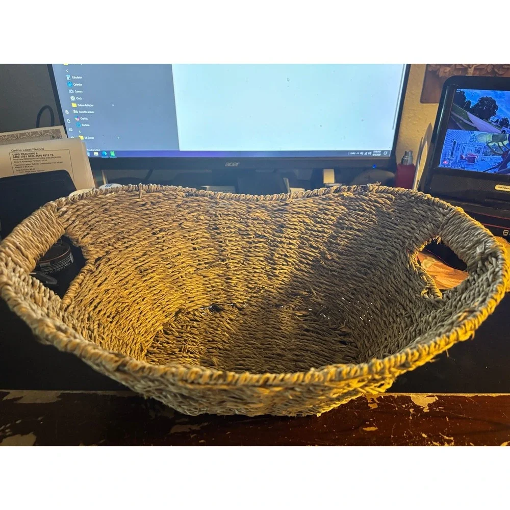 vintage Woven gathering basket Floral Arrangement. Large Money Basket Etc?